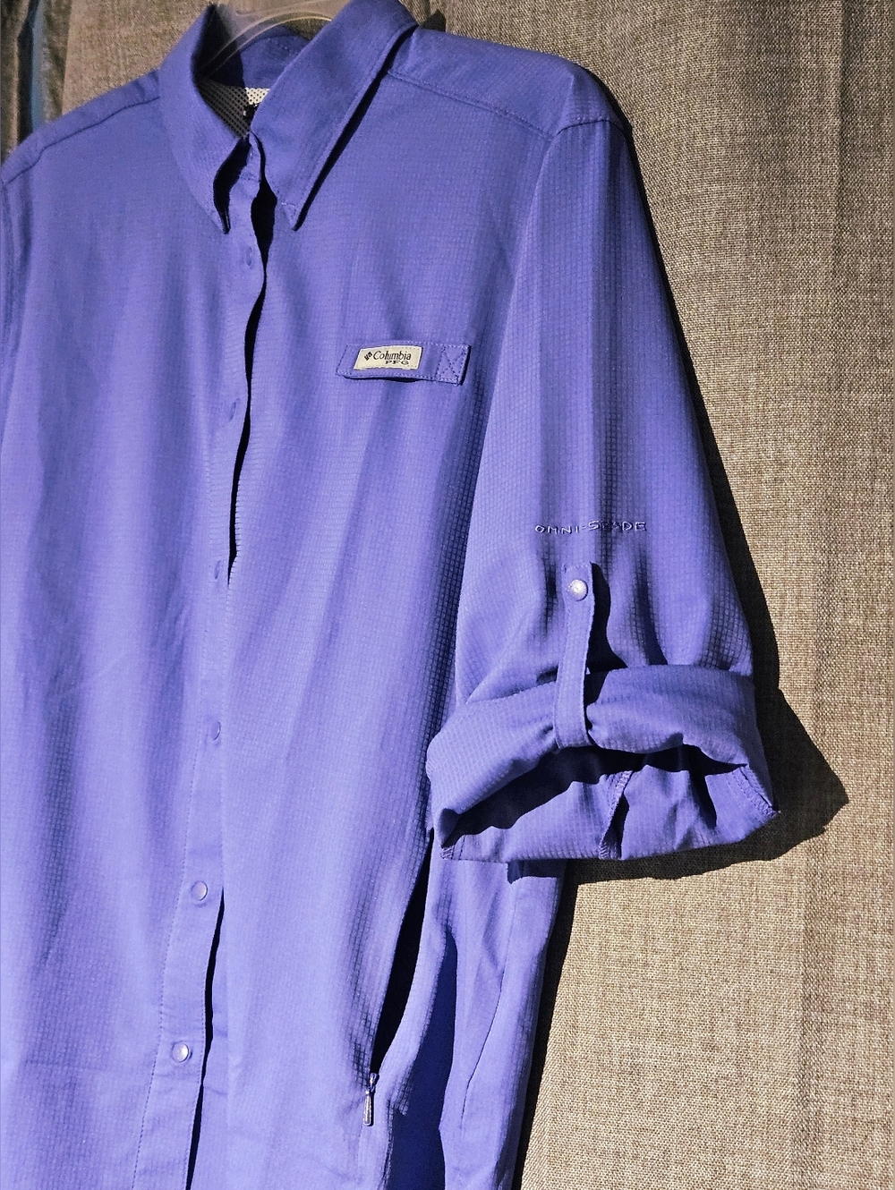 Columbia Women's Performance Fishing Gear Shirt Button Down Lavendar Size L - Picture 8 of 11